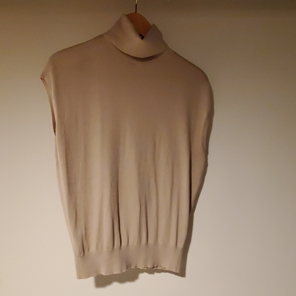 Ann Taylor L cap sleeve wool-blend turtleneck